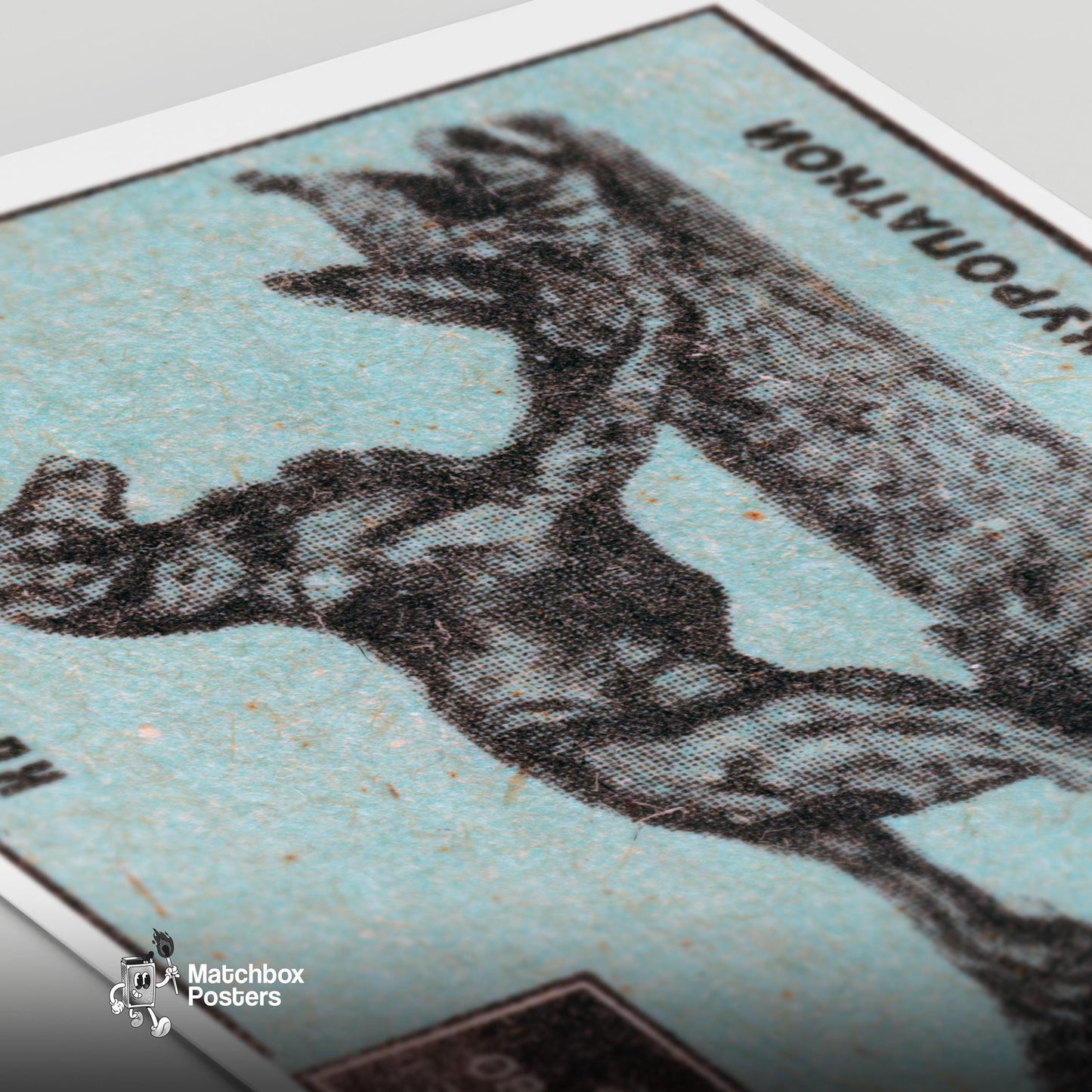 Setter Dog - vintage matchbox label print - close-up detail