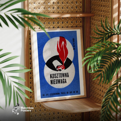 Burning Cigarette - vintage matchbox label print - office wall