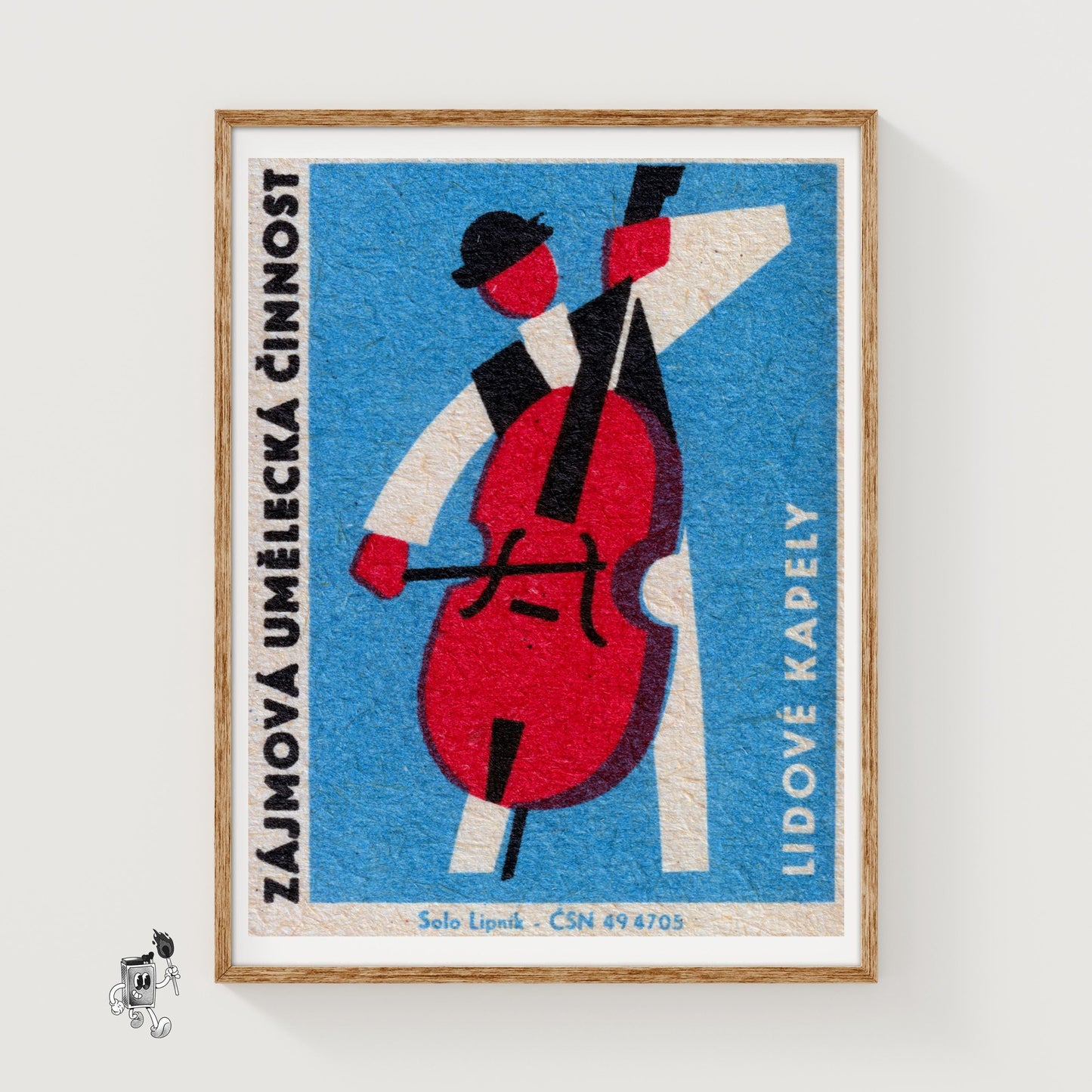 Stylized Image Of A Person Playing Polo - vintage matchbox label print