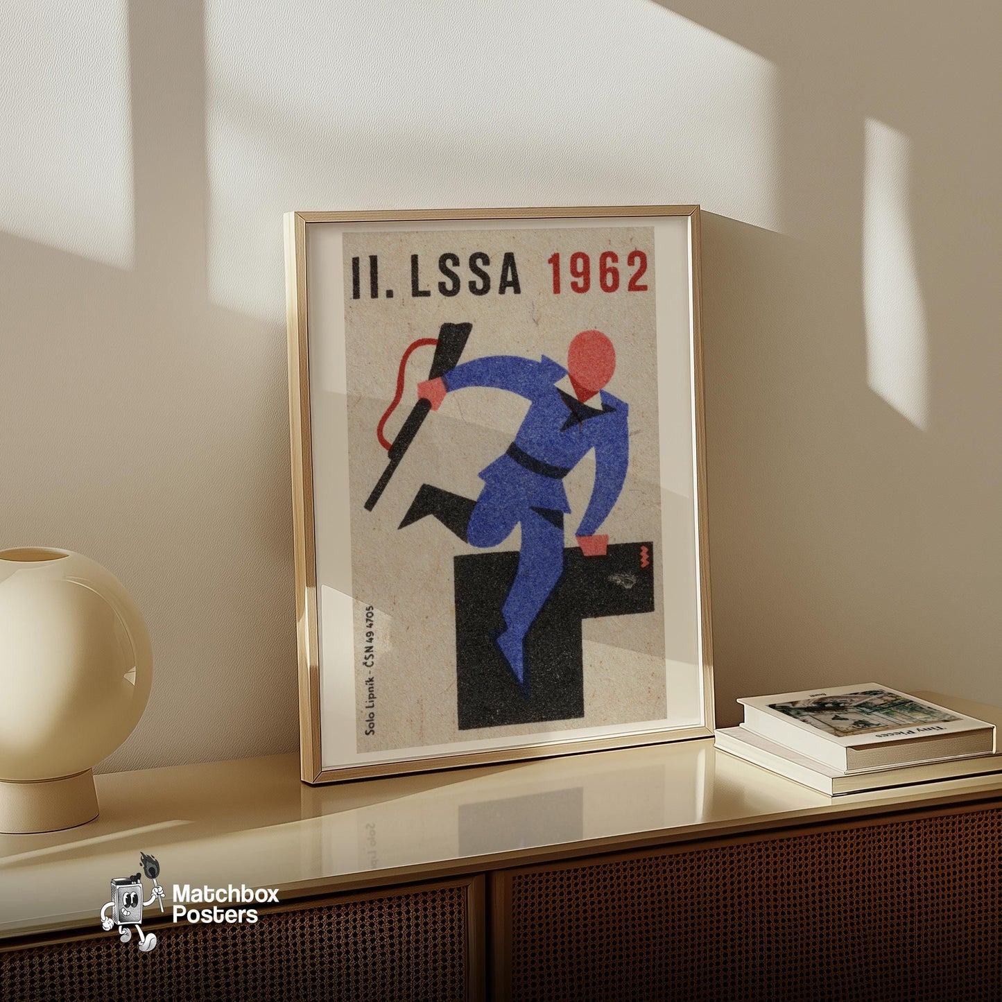 Sport Shooting Competitor - vintage matchbox label print - size comparison