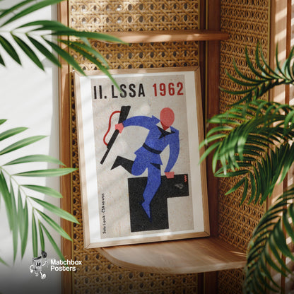 Sport Shooting Competitor - vintage matchbox label print - office wall