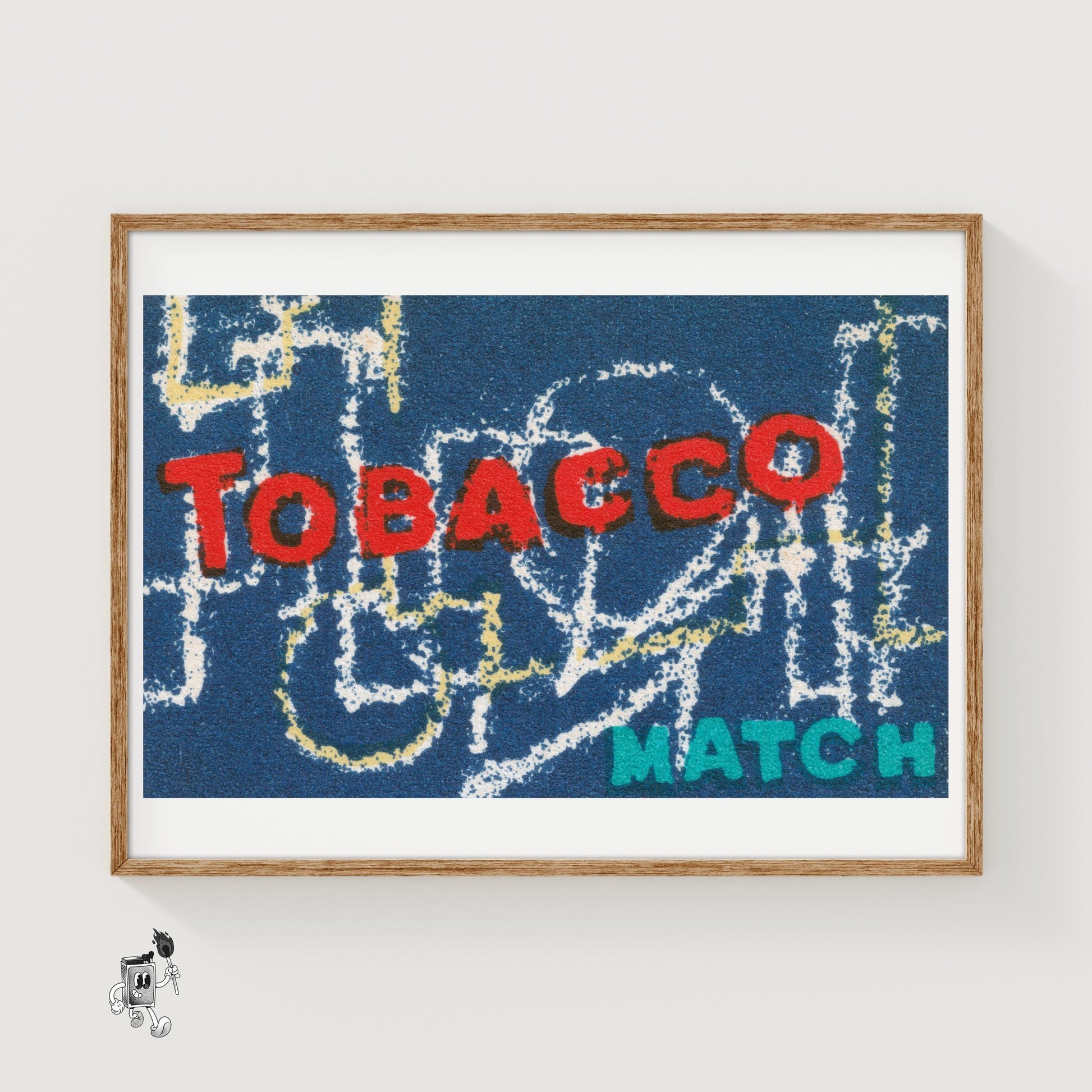 Tobacco Match - vintage matchbox label print