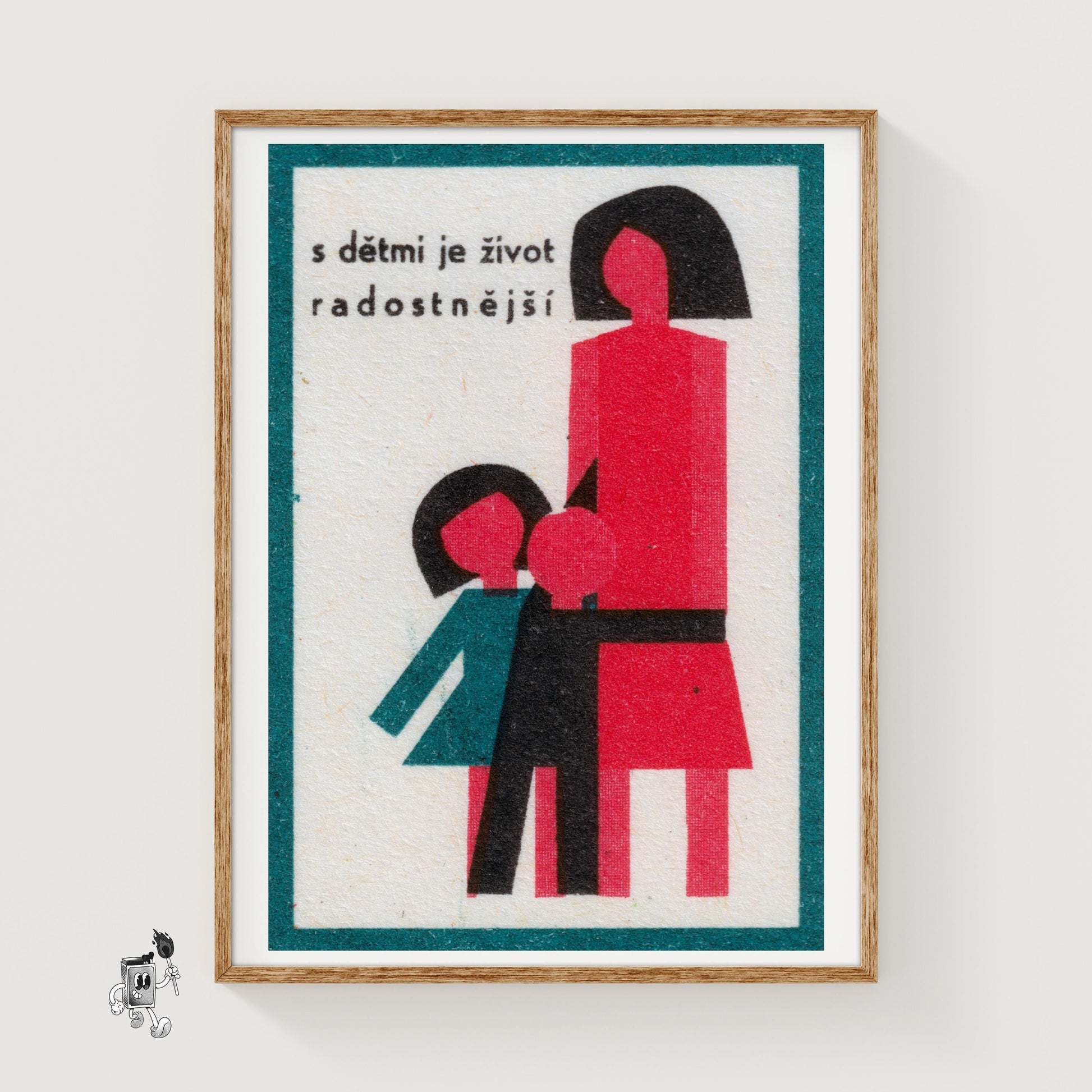 Family - vintage matchbox label print