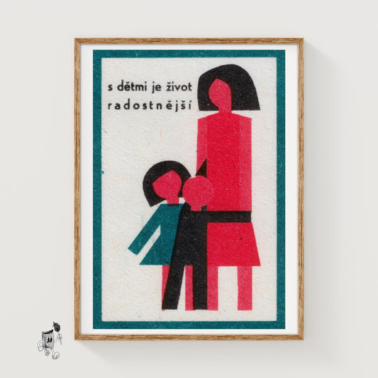 Family - vintage matchbox label print