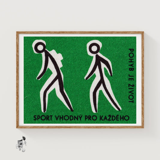 Movement is Life - vintage matchbox label print