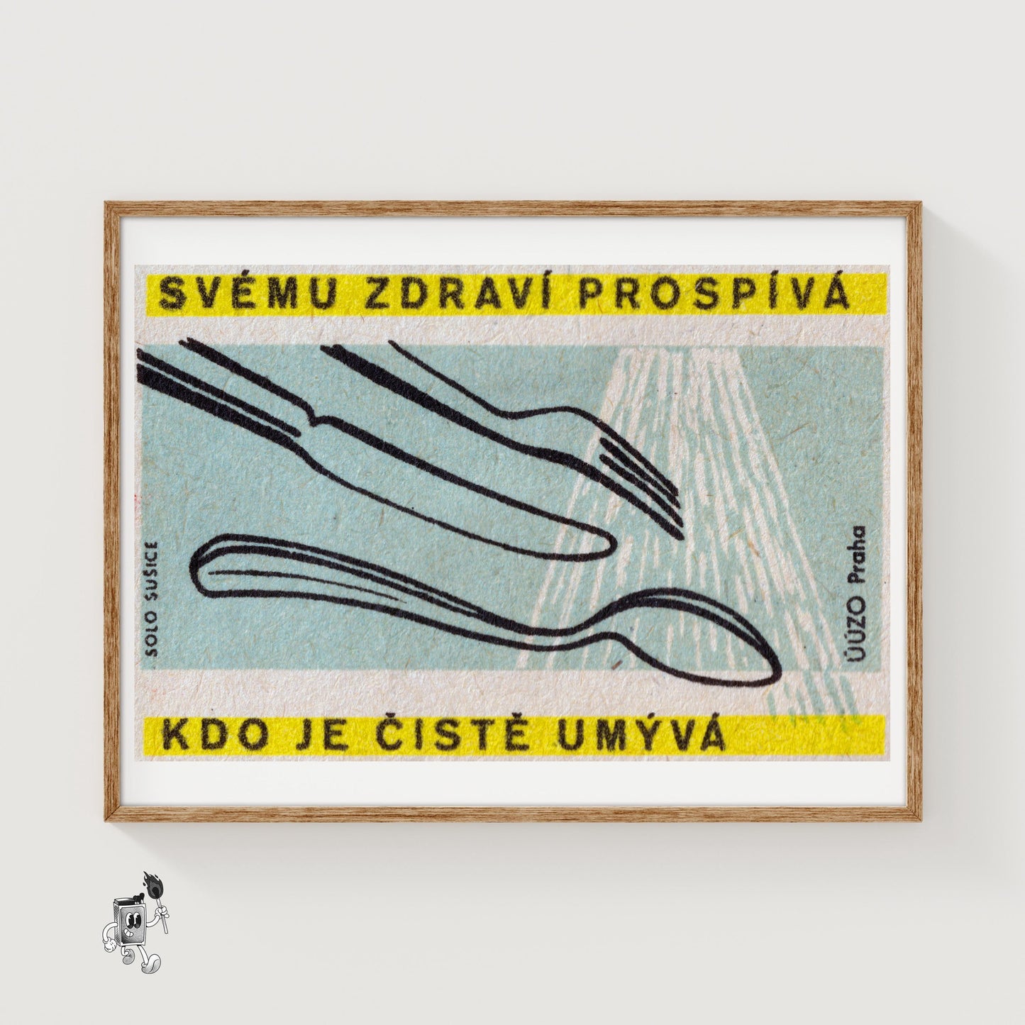 Illustration Of A Fork - vintage matchbox label print