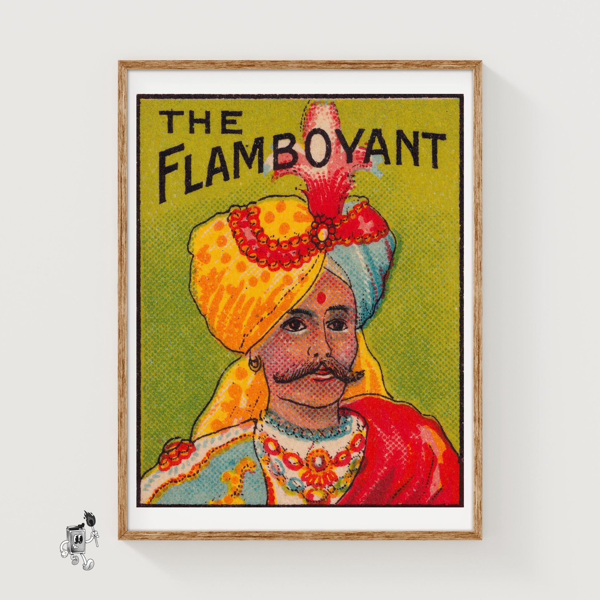 Man in Turban - vintage matchbox label print