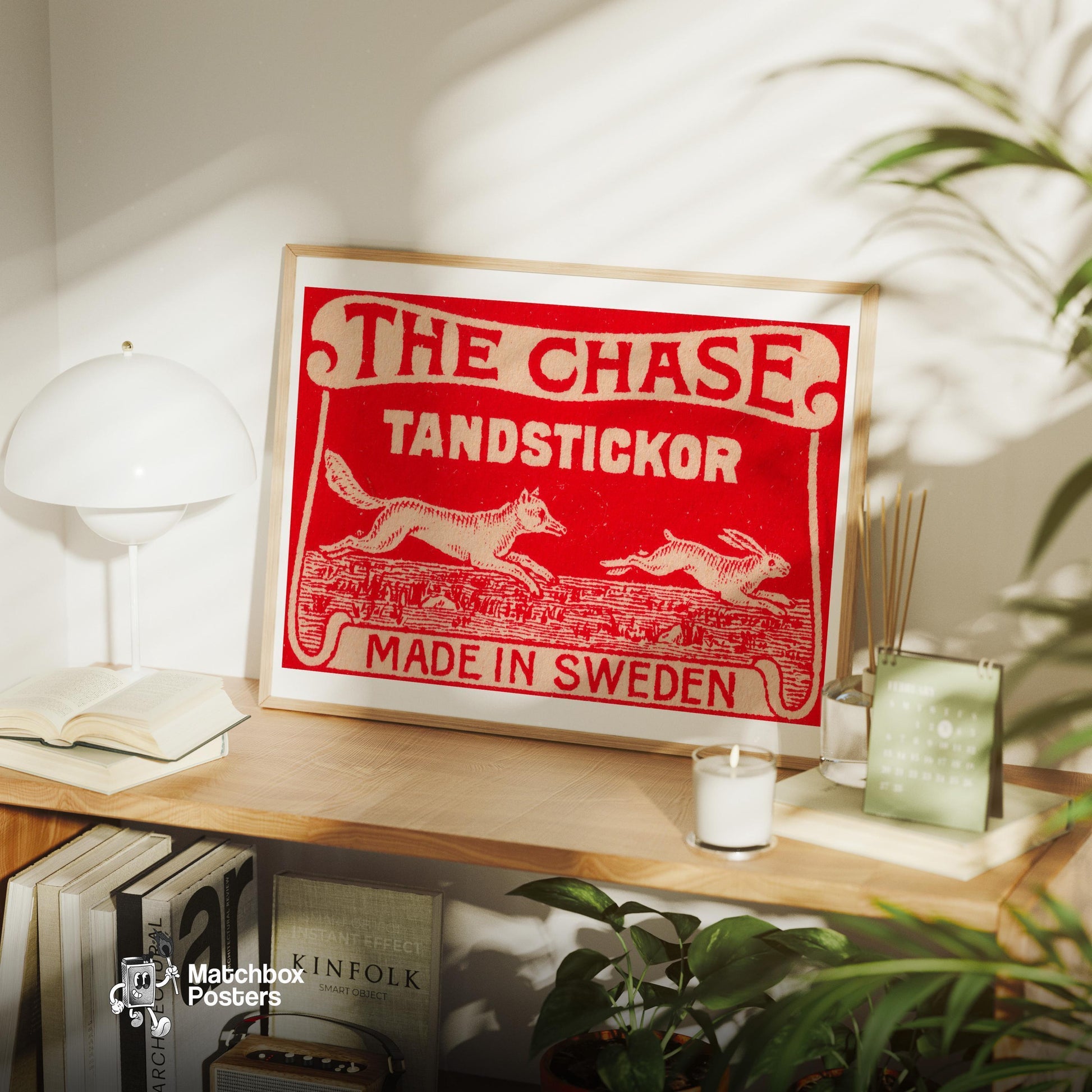 The Chase - vintage matchbox label print - office wall