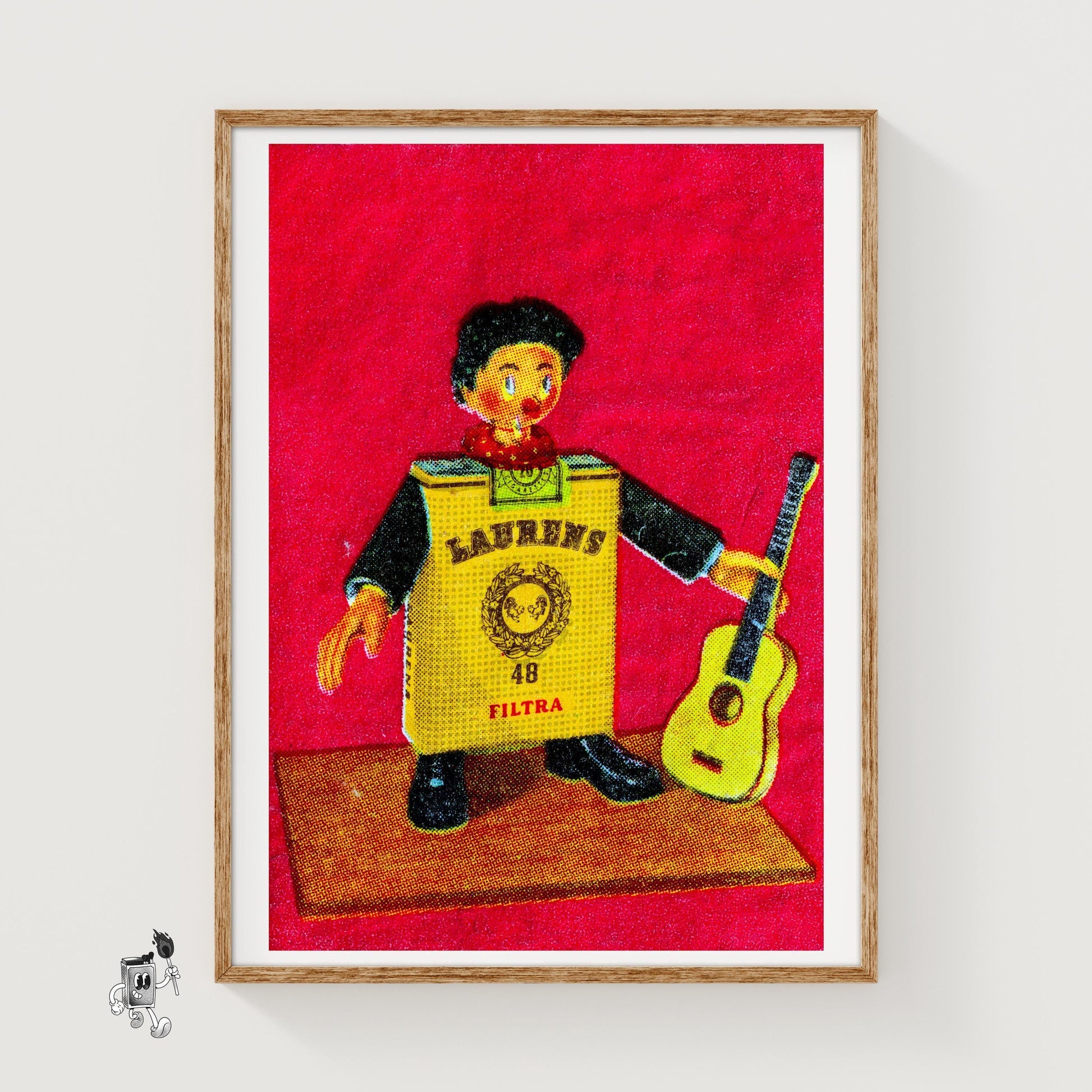 Cartoon Character 1960s-70s Cigarette Card - vintage matchbox label print