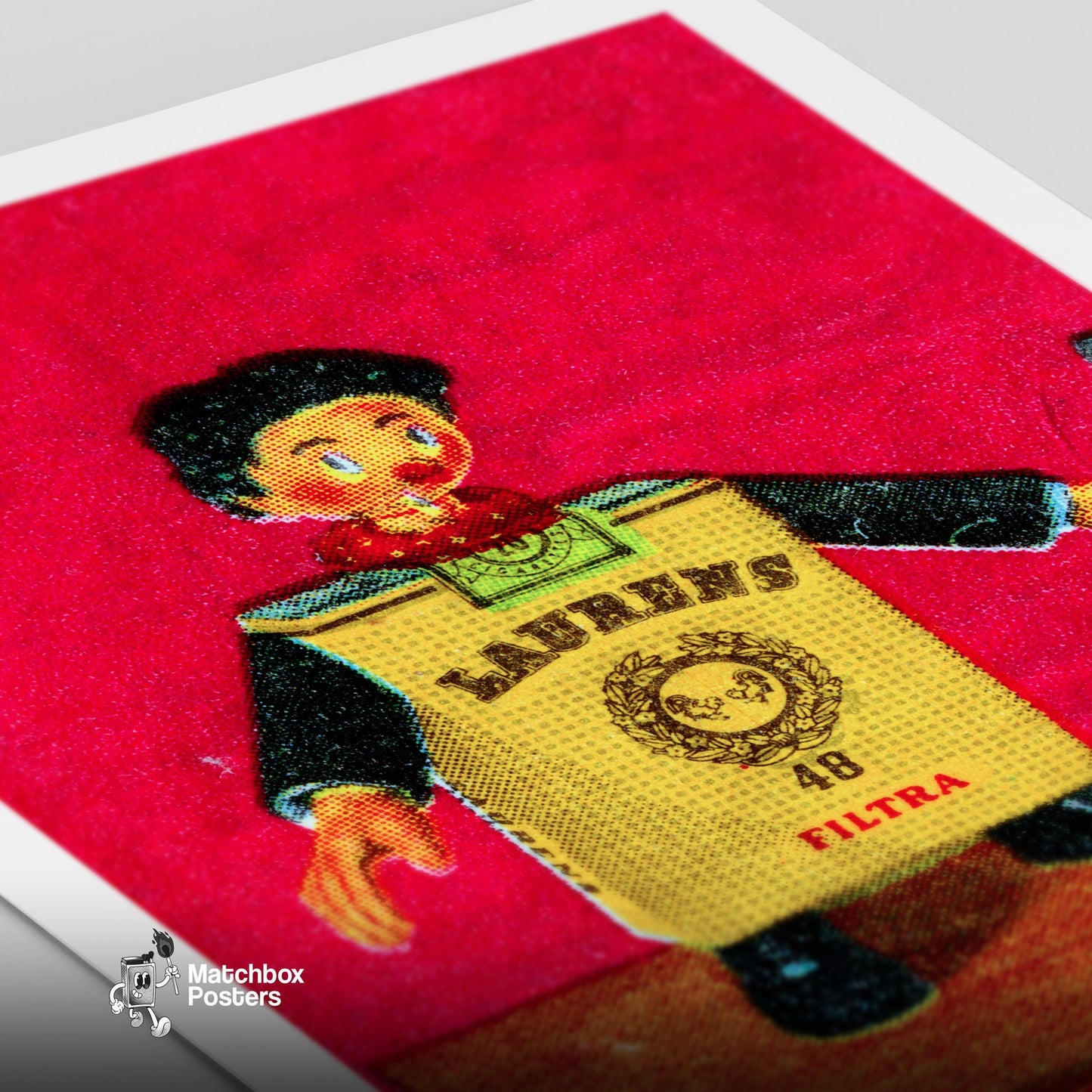 Cartoon Character 1960s-70s Cigarette Card - vintage matchbox label print - close-up detail