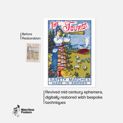 Person Sweden 1920s-30s Matchbox Label - vintage matchbox label print - framed wall art preview