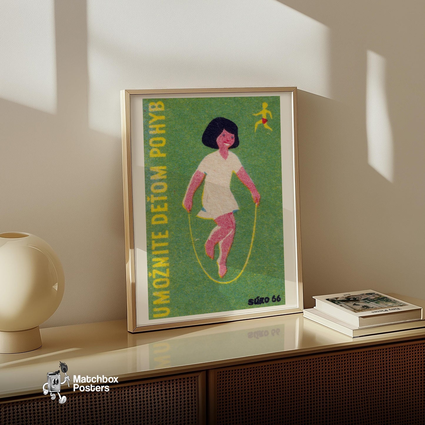 Child Skipping Rope - vintage matchbox label print - size comparison
