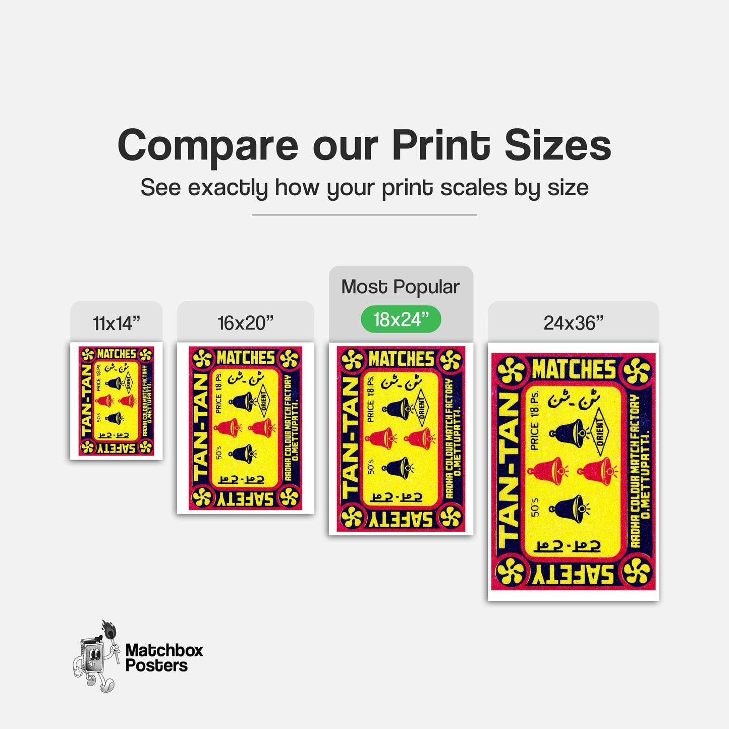 Ringing Bells - vintage matchbox label print - gallery wall preview