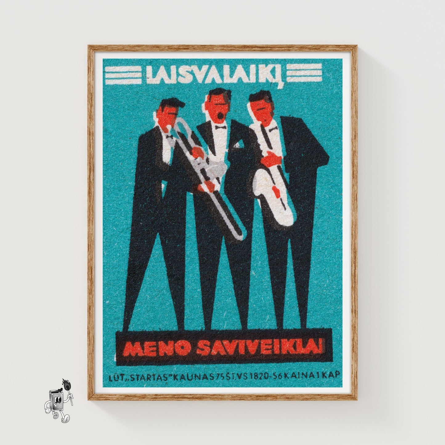 Jazz Band - vintage matchbox label print