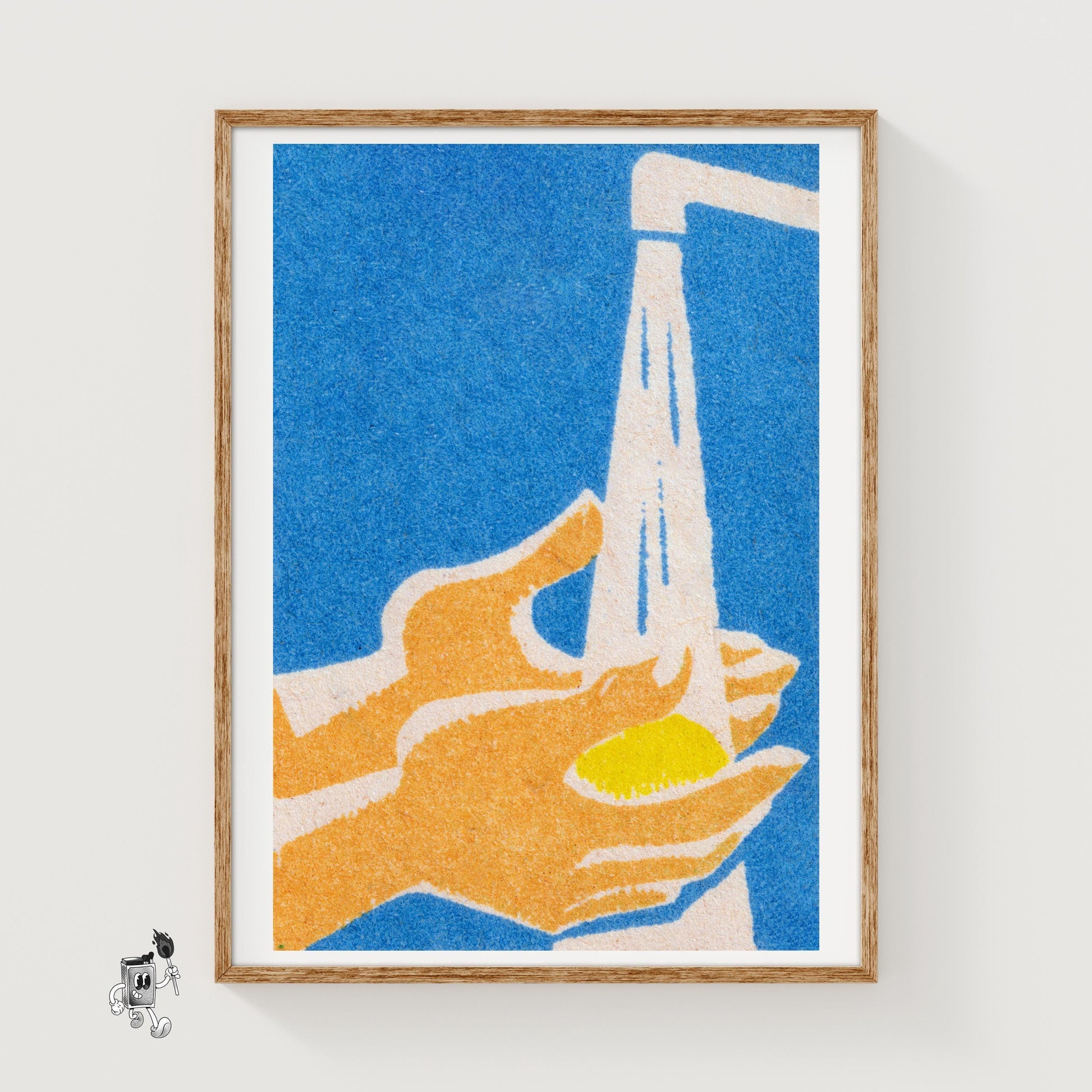 Washing Hands - vintage matchbox label print