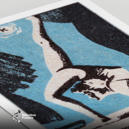 Circus Performer - vintage matchbox label print - close-up detail