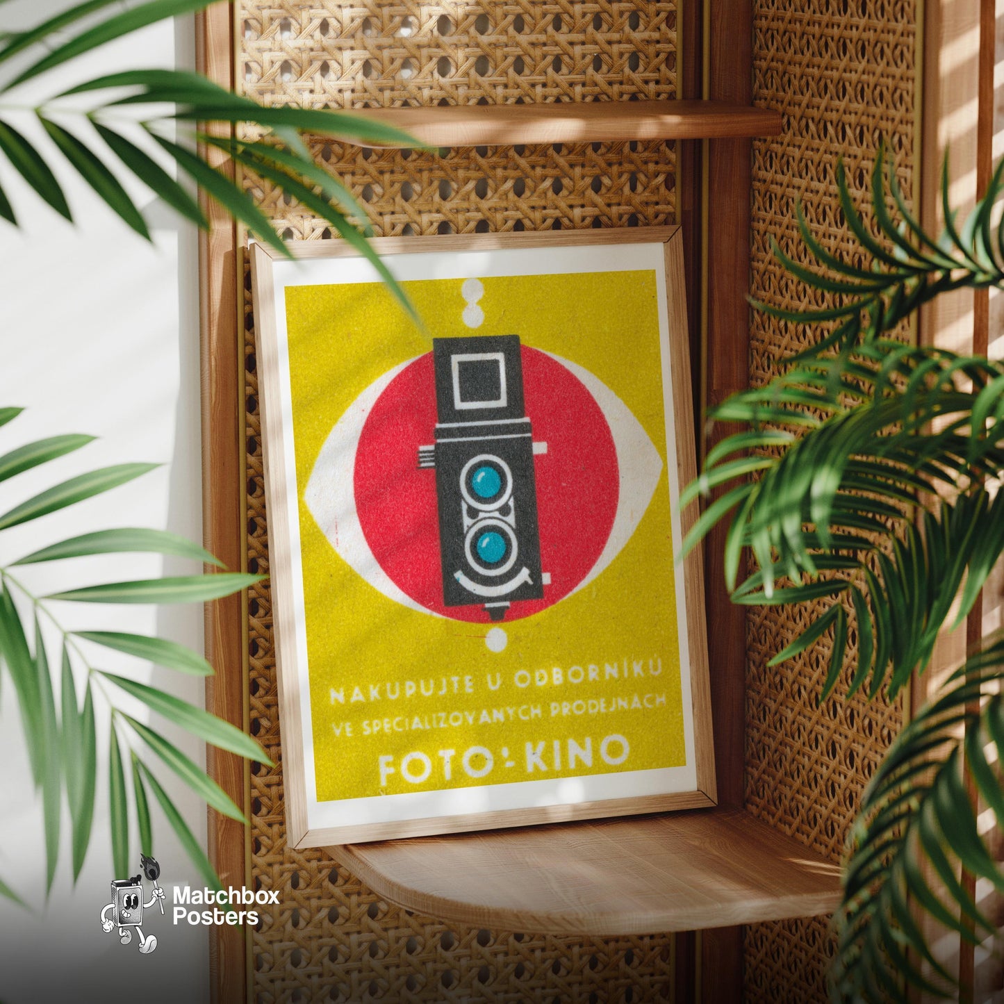 Vintage Camera Store Advertizement - vintage matchbox label print - office wall