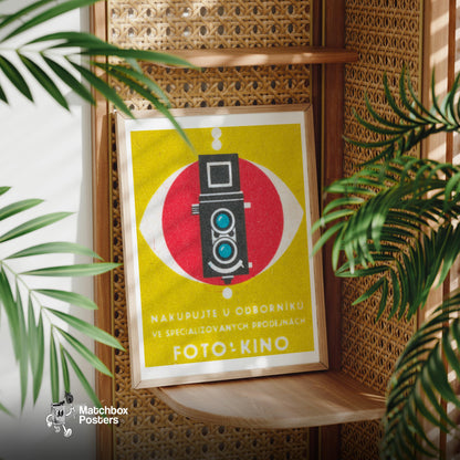Vintage Camera Store Advertizement - vintage matchbox label print - office wall