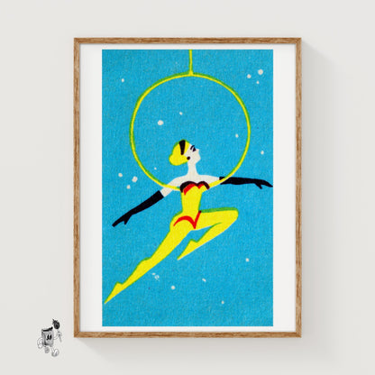Hoop Dancer - vintage matchbox label print