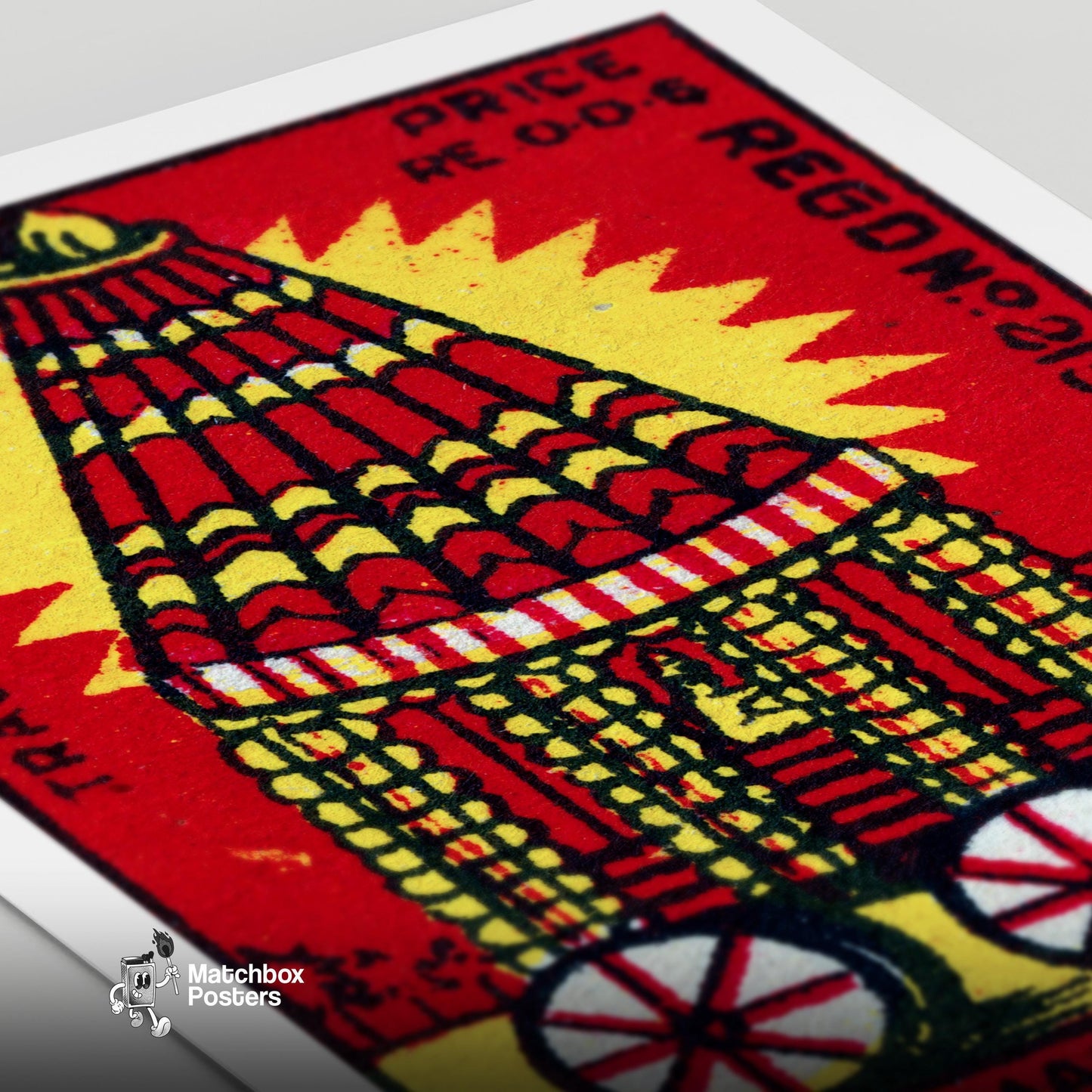 Red Chariot - vintage matchbox label print - close-up detail