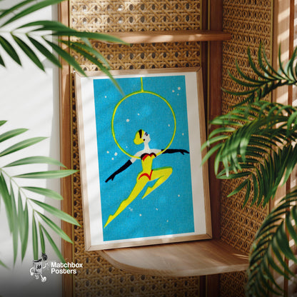 Hoop Dancer - vintage matchbox label print - office wall