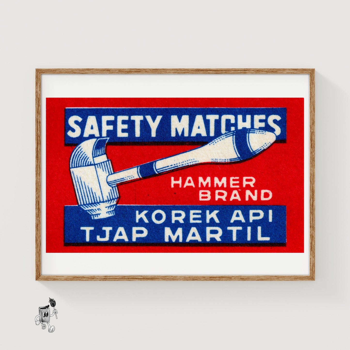 Hammer Brand - vintage matchbox label print