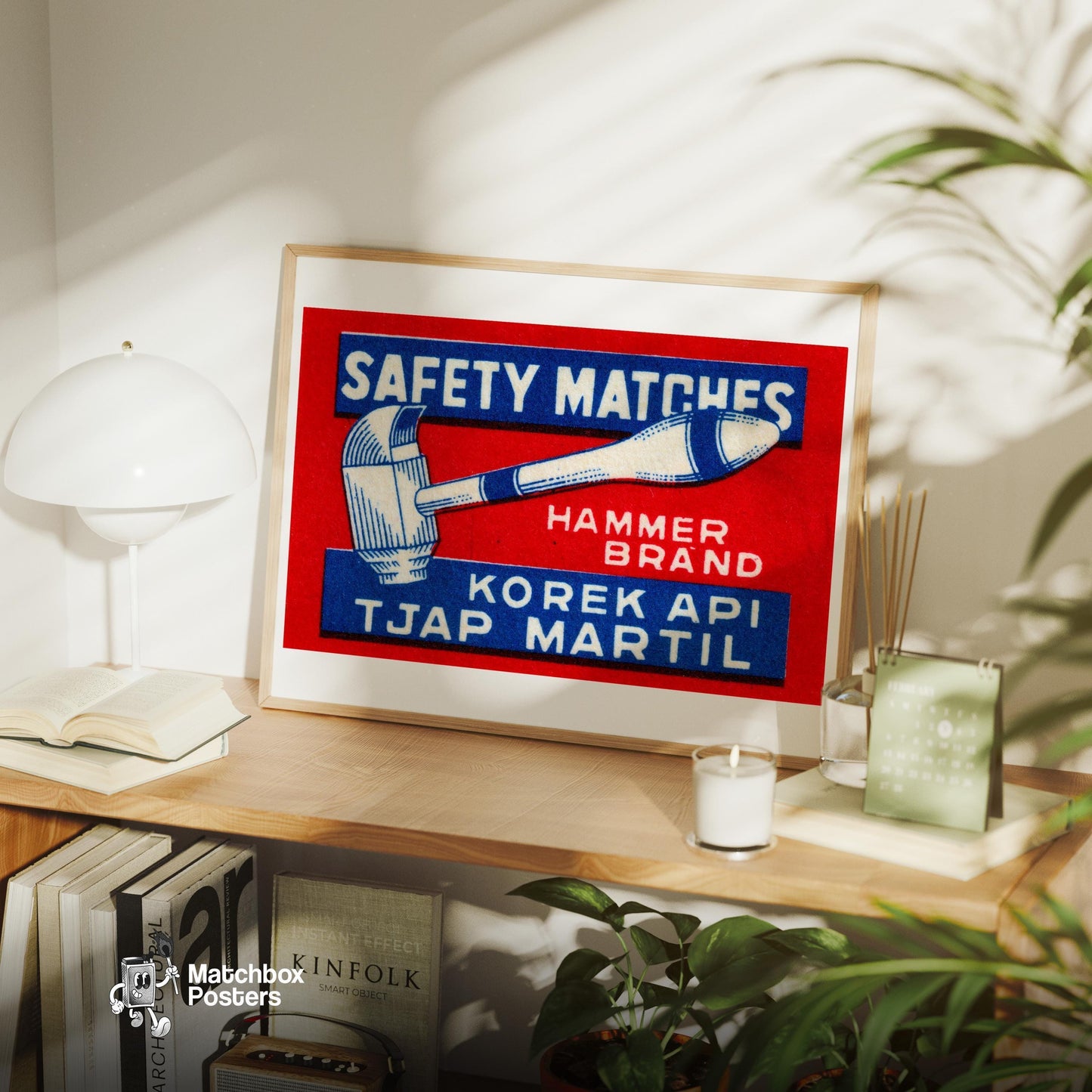 Hammer Brand - vintage matchbox label print - office wall