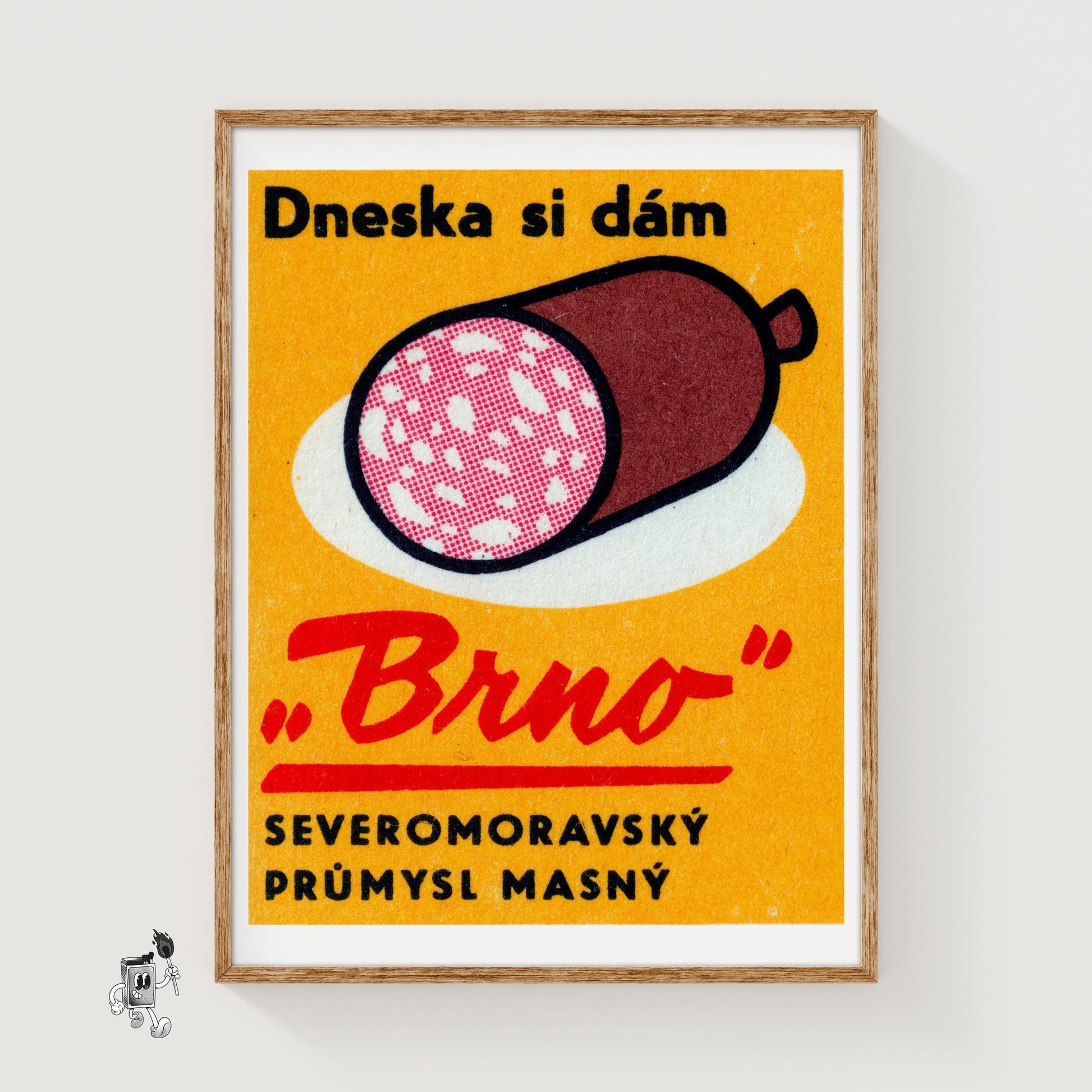 Sliced Salami - vintage matchbox label print