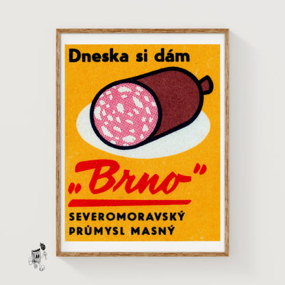 Sliced Salami - vintage matchbox label print