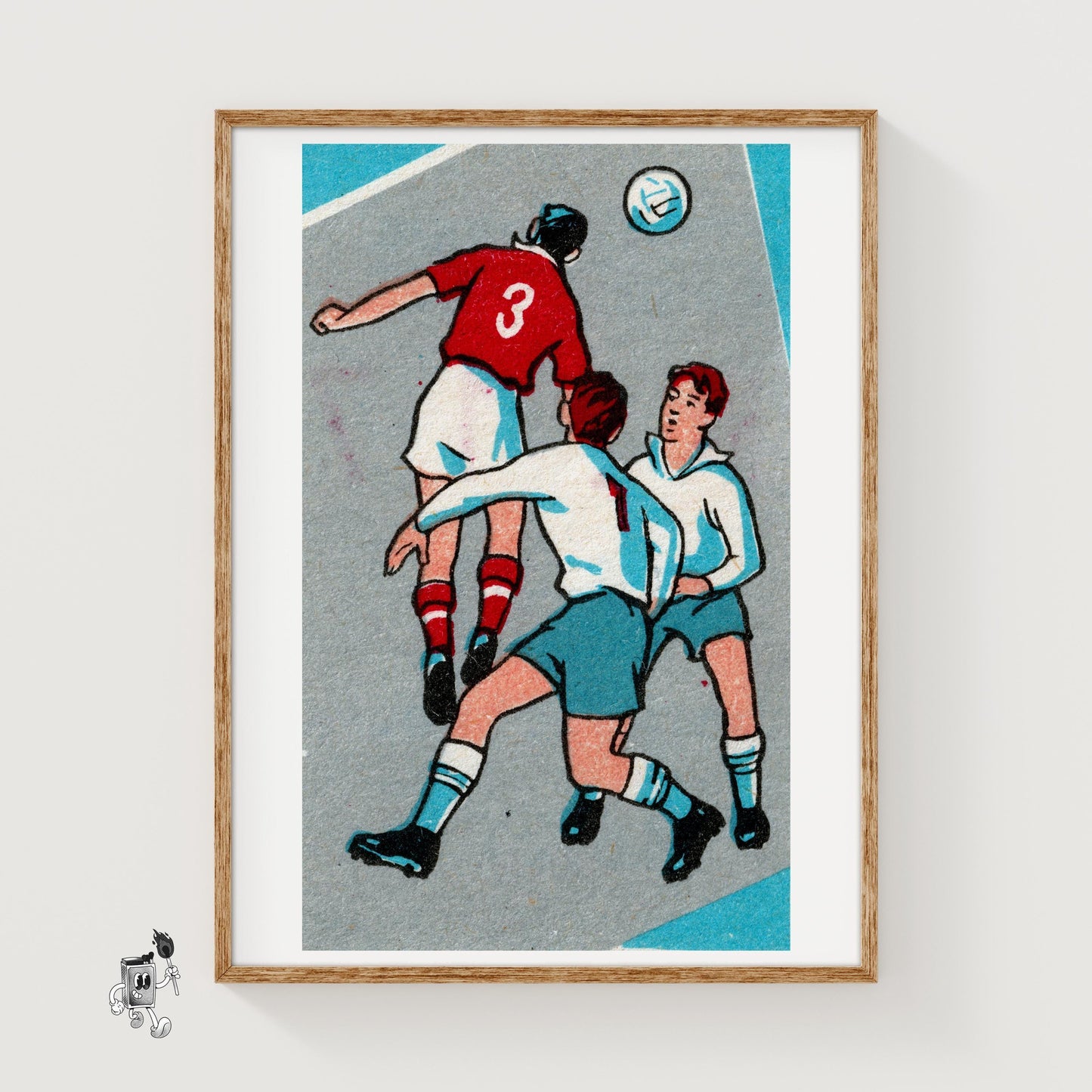 Football Header - vintage matchbox label print