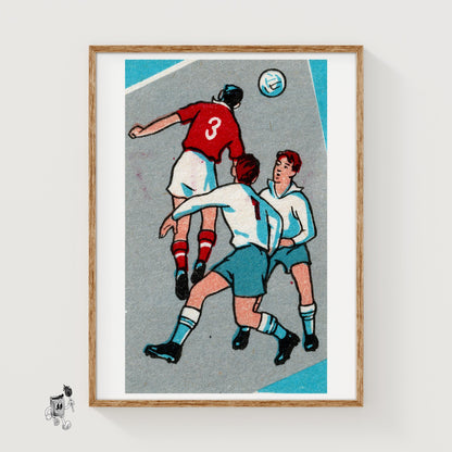 Football Header - vintage matchbox label print
