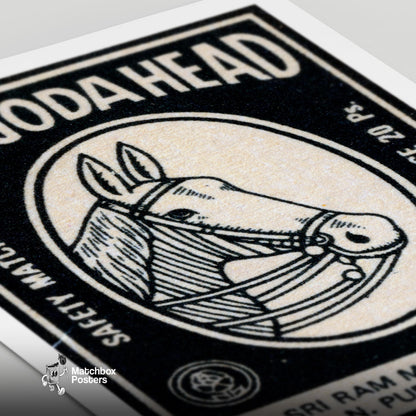 Horse Head - vintage matchbox label print - close-up detail
