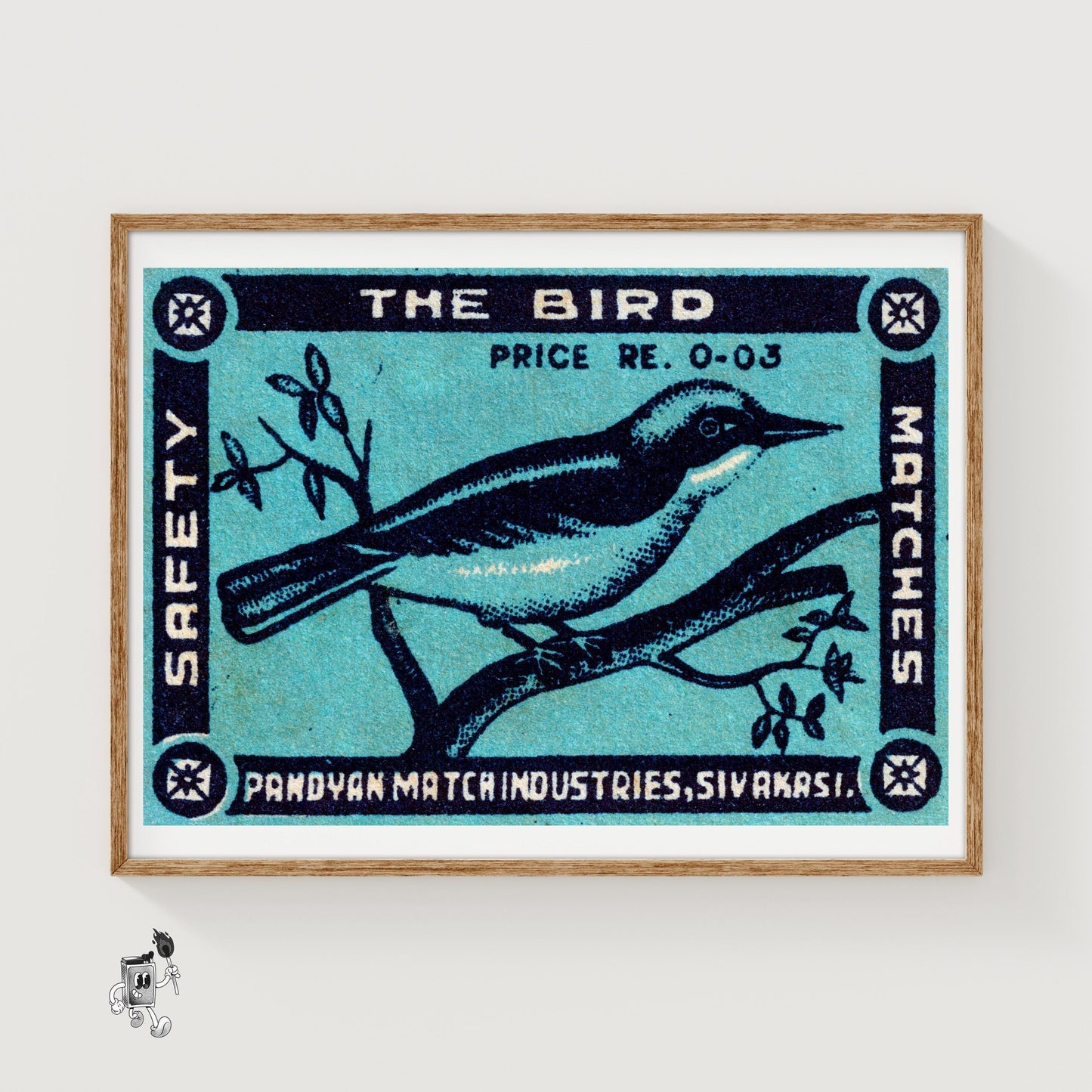 Blue Bird - vintage matchbox label print