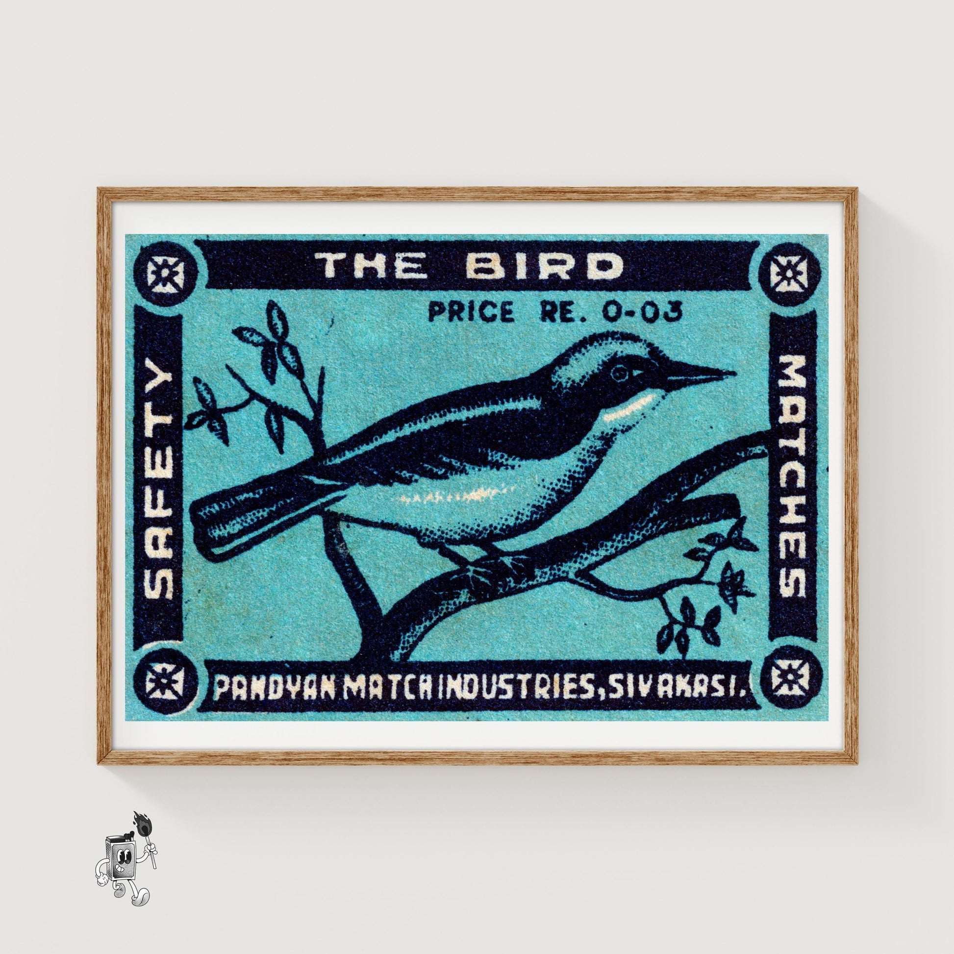 Blue Bird - vintage matchbox label print