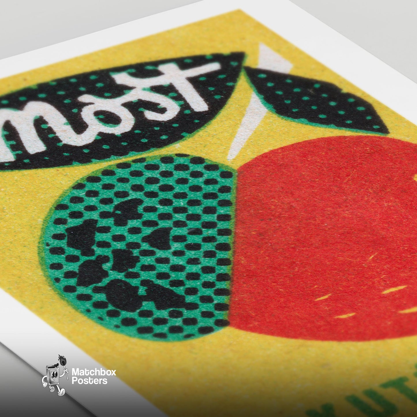 Fruit Juice - vintage matchbox label print - close-up detail