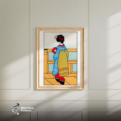 A Person 1920s-30s Matchbox Label - vintage matchbox label print - bedroom mockup