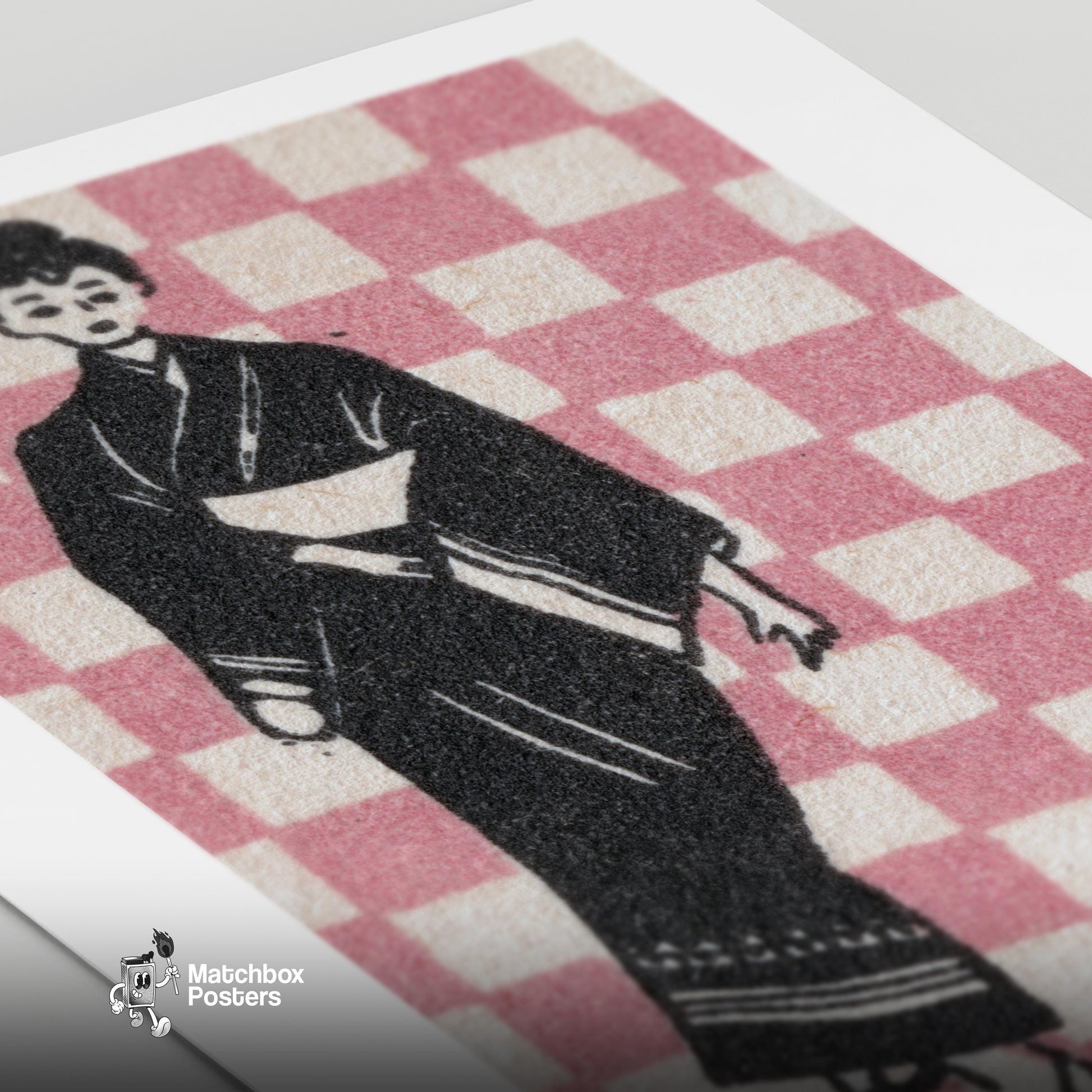 Geisha - vintage matchbox label print - close-up detail