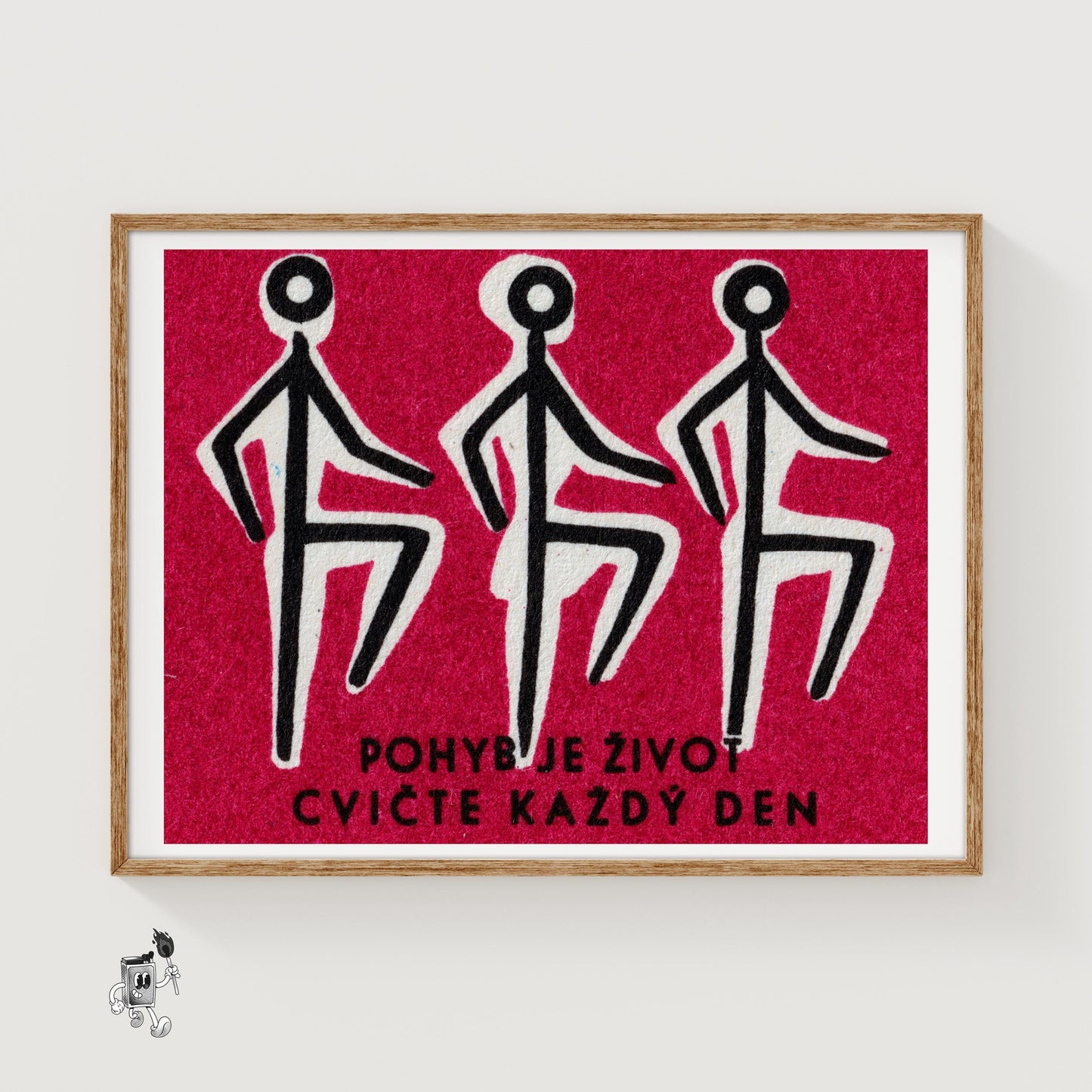Exercise Each Day - vintage matchbox label print