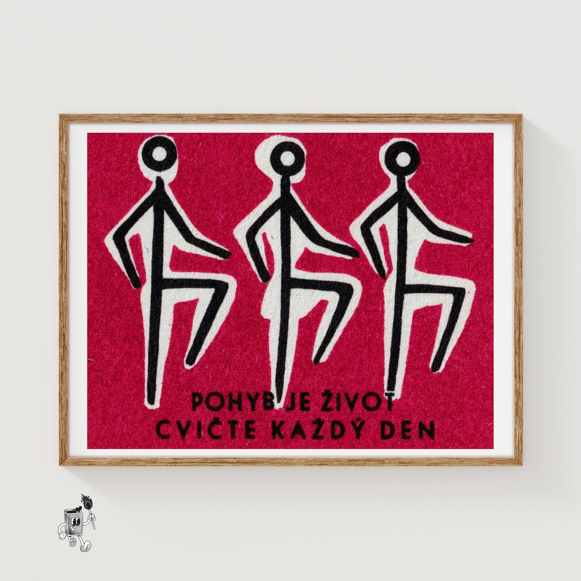 Exercise Each Day - vintage matchbox label print