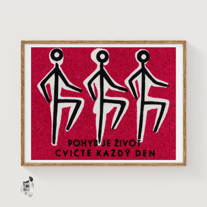 Exercise Each Day - vintage matchbox label print