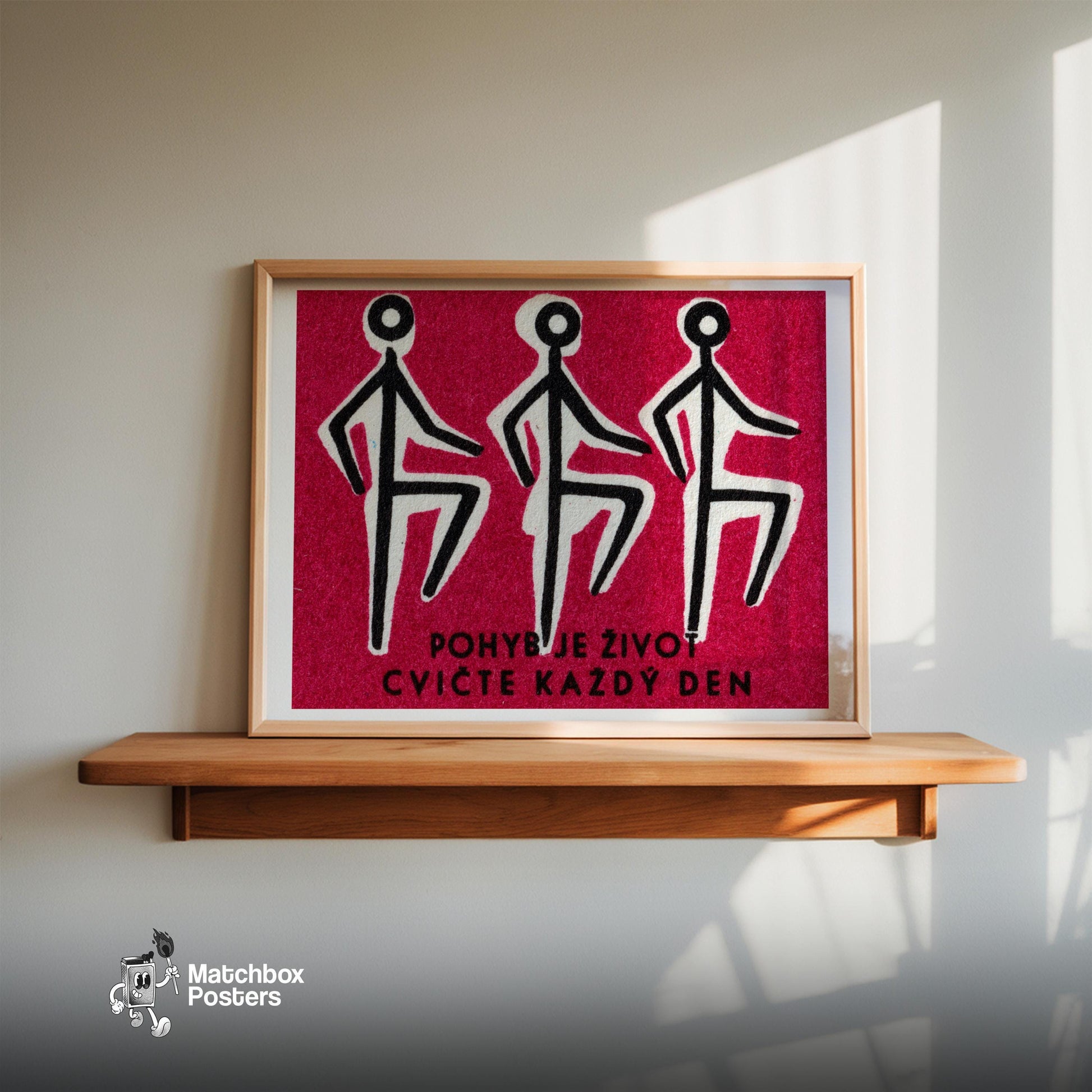 Exercise Each Day - vintage matchbox label print - size comparison