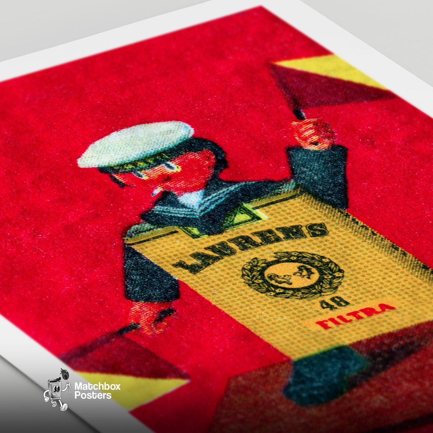 Sailor - vintage matchbox label print - close-up detail