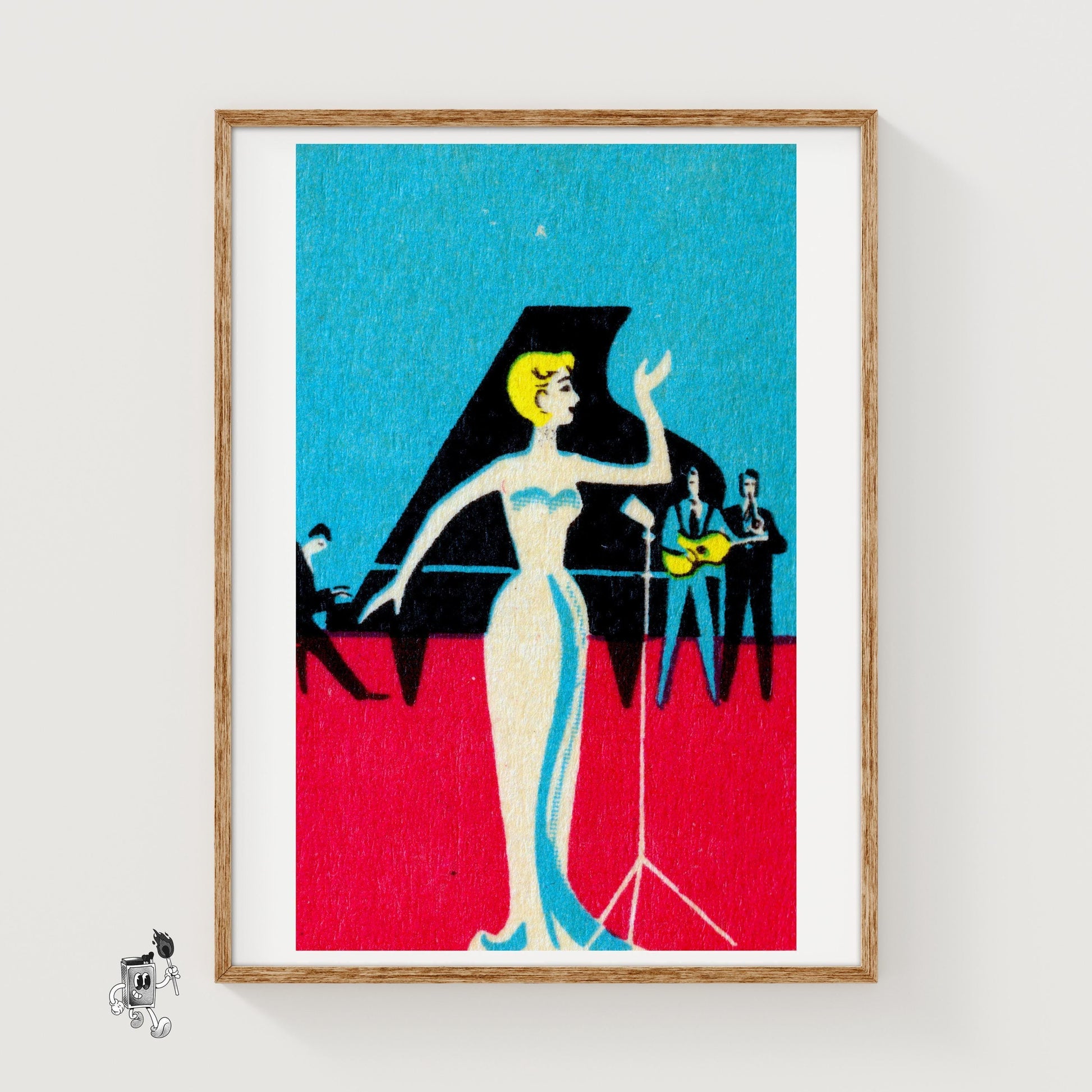 Opera Singer - vintage matchbox label print