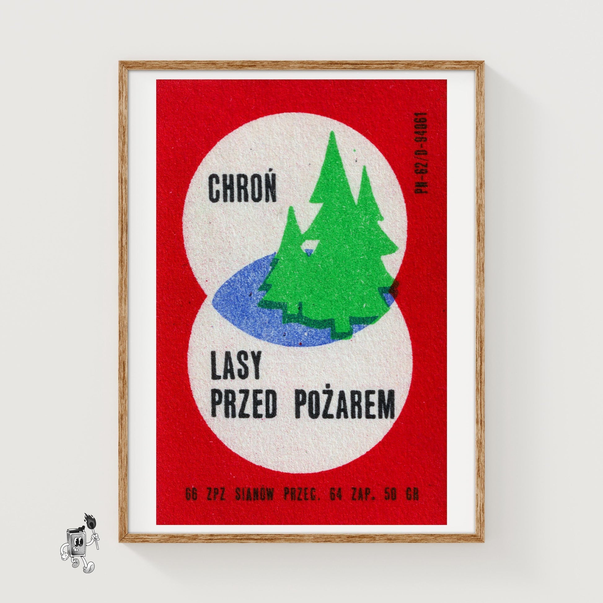 Green Tree - vintage matchbox label print