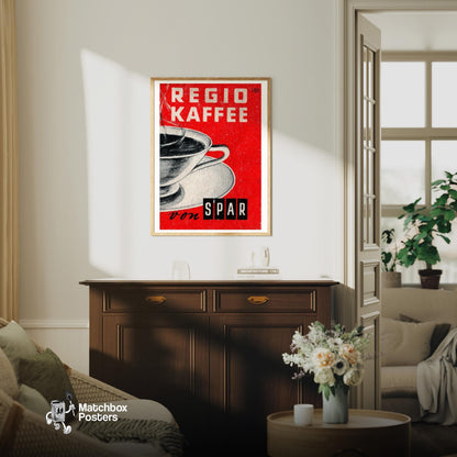 Coffee Cup - vintage matchbox label print - living room mockup