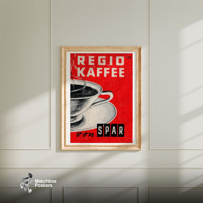 Coffee Cup - vintage matchbox label print - bedroom mockup