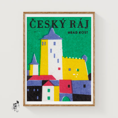 Castle - vintage matchbox label print