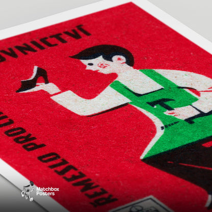 Shoe Maker - vintage matchbox label print - close-up detail