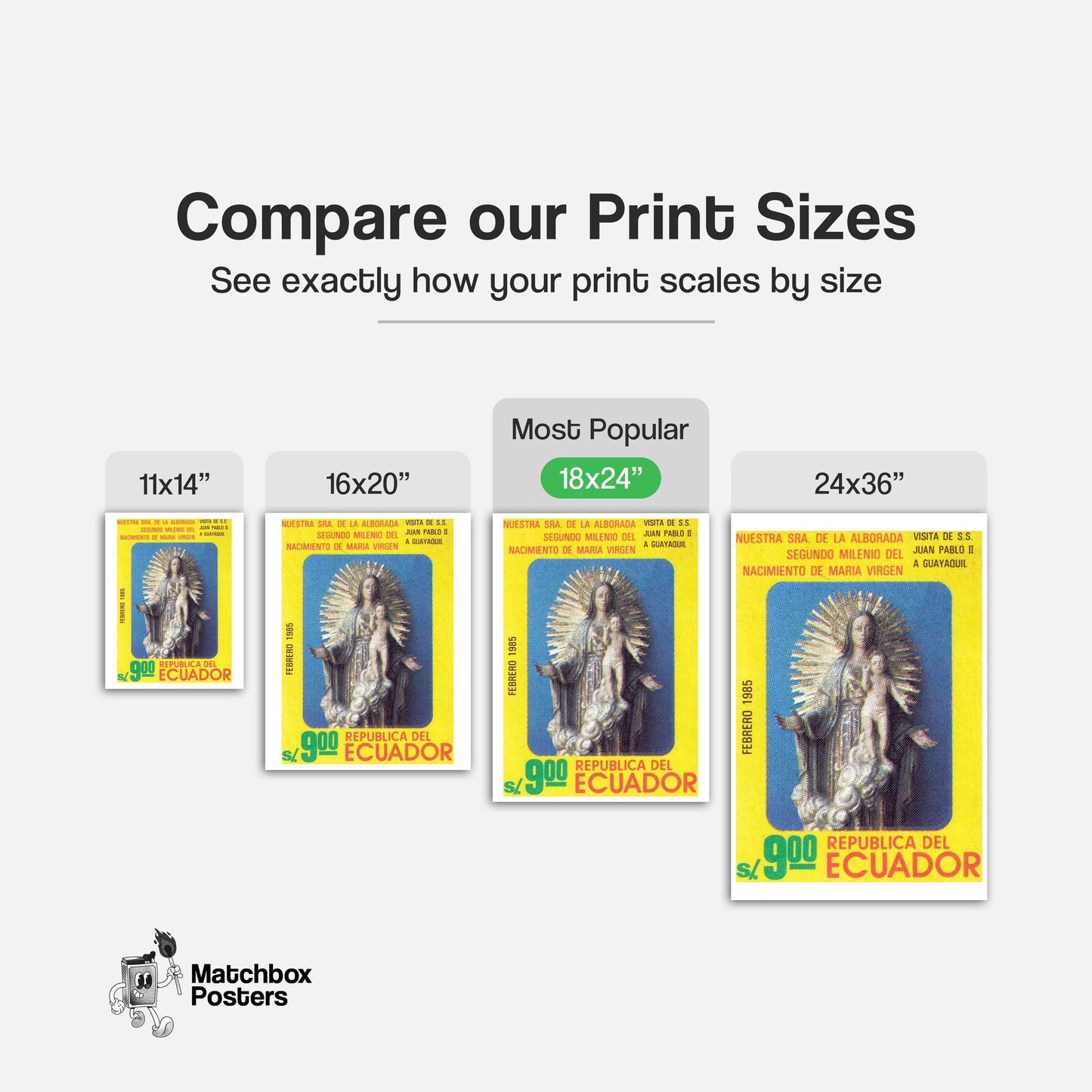 Virgin Mary and Jesus - vintage matchbox label print - gallery wall preview