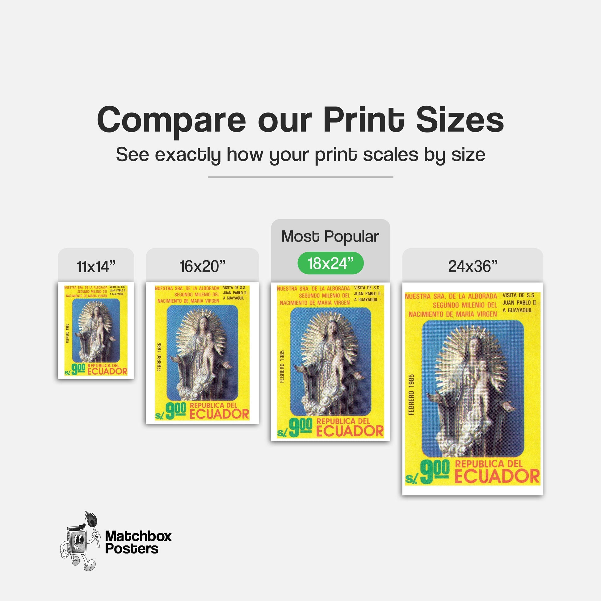 Virgin Mary and Jesus - vintage matchbox label print - gallery wall preview